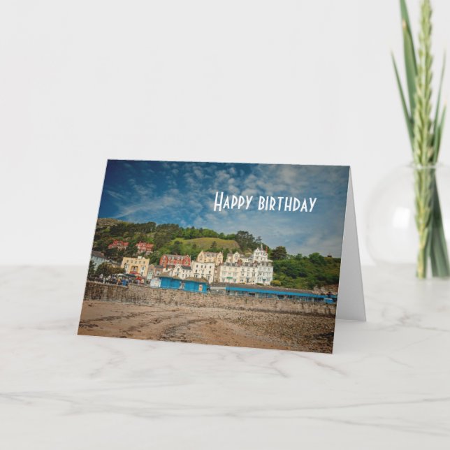 Cartão Llandudno Scenic Coastal Beach view no País de Gal (Frente)