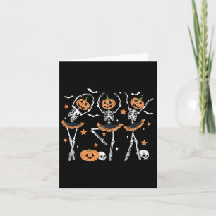 Cartão Llet Pumpkin Skeleton Assustador Homens Mulheres B
