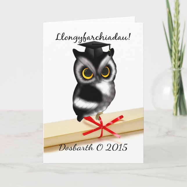 Cartão llongyfarchiadau Welsh Language Graduation Card (Frente)