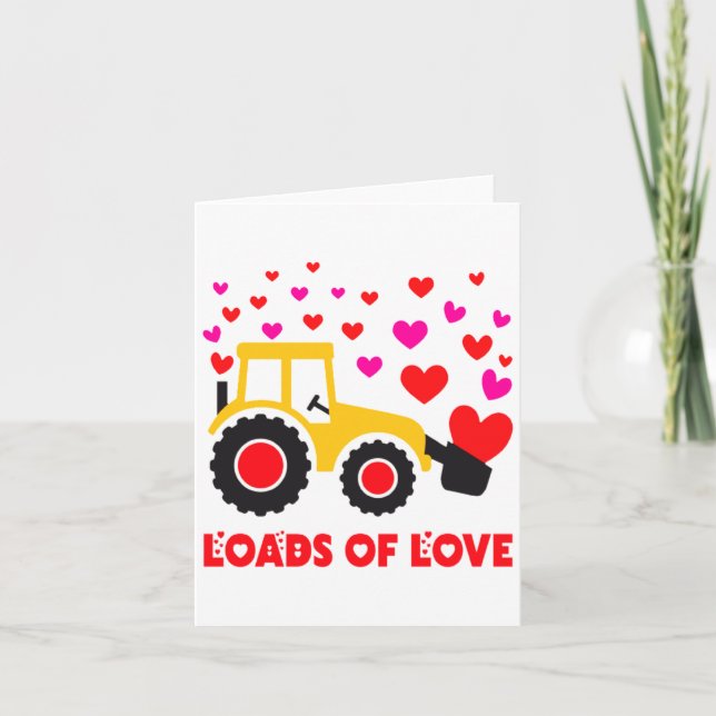 Cartão Loads Of Love Toddler Tractor Valentines Day For K (Frente)