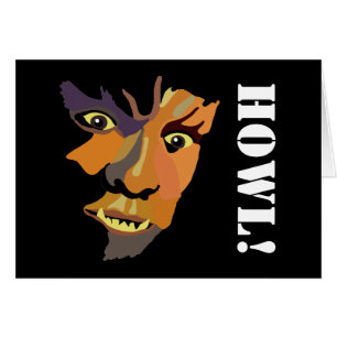 Cartão Lobisomem Clássico, Feliz Halloween