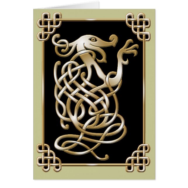 Cartão Lobo Celta - Tom preto (Frente)