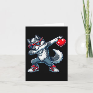 Cartão Lobo Dabbing Com Coração Dia Dos Namorados Criança