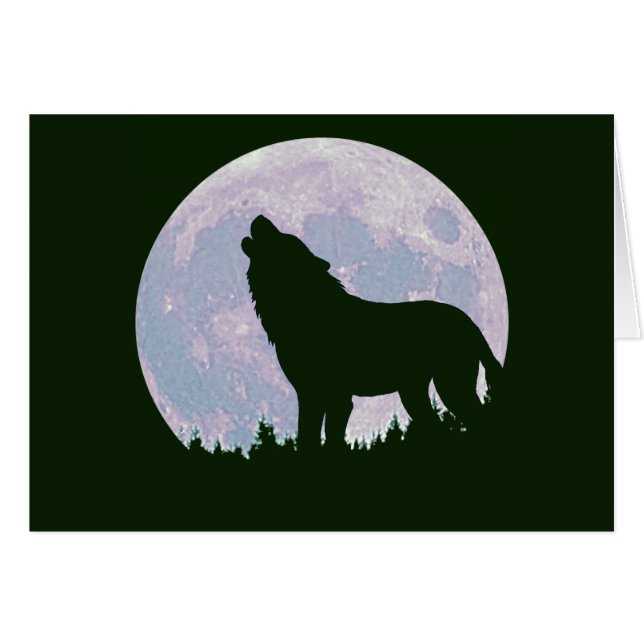 Cartão lobo e lua (Frente Horizontal)