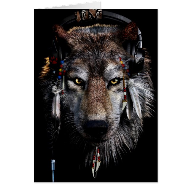 Cartão Lobo indiano - lobo cinzento (Frente)