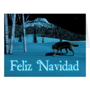 Cartão Lobo Inverno - Feliz Navidad
