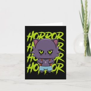 Cartão Lobo Mau Bonito e Lobisomem de Terror Anime Para