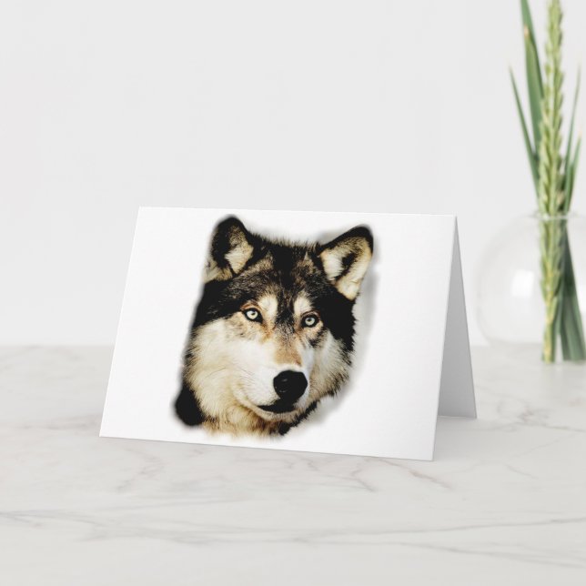 Cartão Lobo Motivacional Único (Frente)