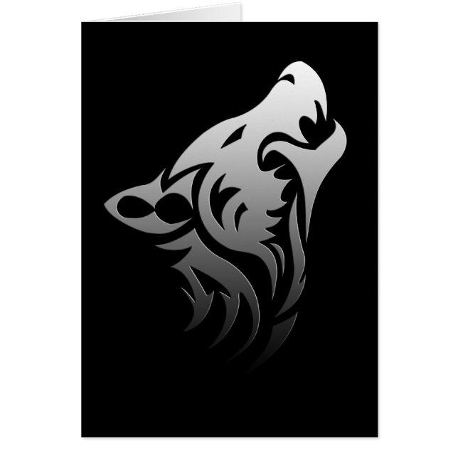 Cartão Lobo tribal (Frente)