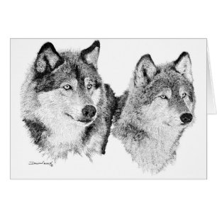 Cartão Lobos solitários