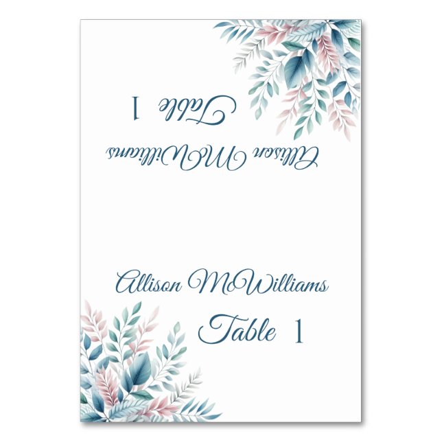 Cartão Local de Casamento-Pastel Botânico- (Frente)