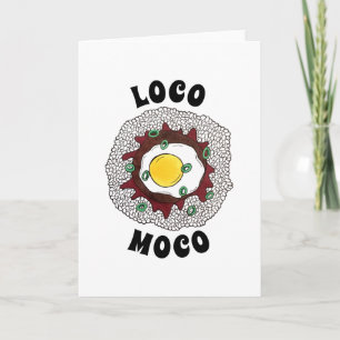 Cartão Loco Moco Havaí - Comida de arroz Hamburger - Ovo