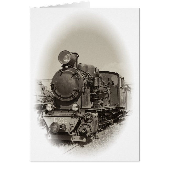 Cartão Locomotiva a vapor antiga (Frente)