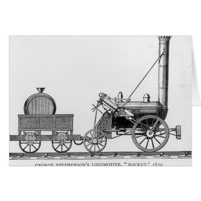 Cartão Locomotiva de George Stephenson, "Rocket", 1829 (Frente Horizontal)