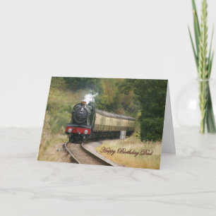 Cartão Locomotiva de Vapor Feliz Aniversário para Pai
