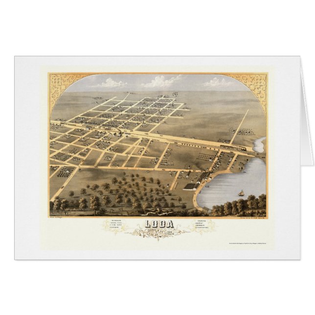 Cartão Loda, mapa panorâmico do IL - 1869 (Frente Horizontal)