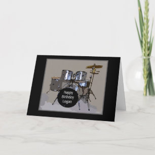 Cartão Logan Happy Birthday Drums Card
