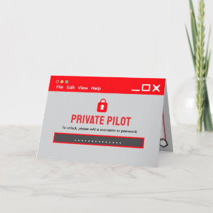 Cartão Login de Piloto Privado Parabéns