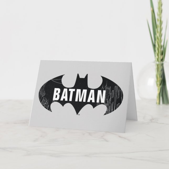 Cartão Logotipo Bat Com Etapa De Gotham (Frente)