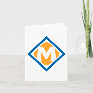 Cartão Logotipo Bold Retro Metro M Emblema de Trânsito Ur