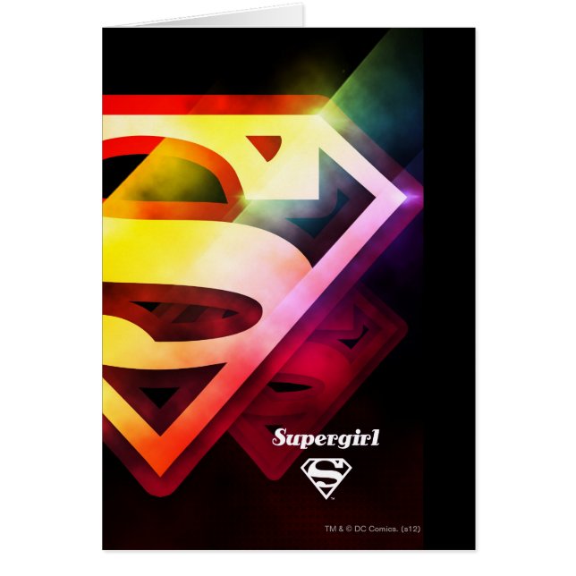 Cartão Logotipo Colorido da Supergirl (Frente)