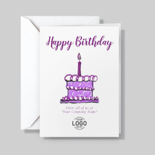 Cartão Logotipo Corporativo Simples Bolo de Aniversário c