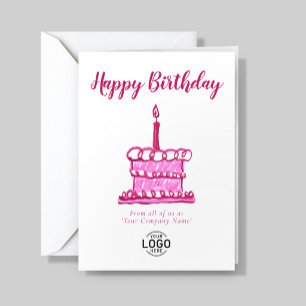 Cartão Logotipo Corporativo Simples Bolo de Aniversário c