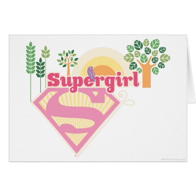 Cartão Logotipo da Supergirl Nature (Frente Horizontal)