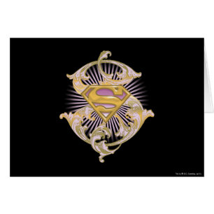 Cartão Logotipo da Supergirl Starbust