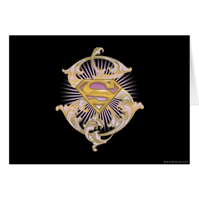 Cartão Logotipo da Supergirl Starbust (Frente Horizontal)