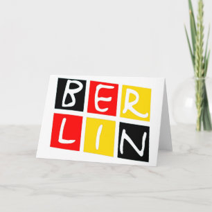 Cartão Logotipo de Berlim, Alemanha nos quadrados