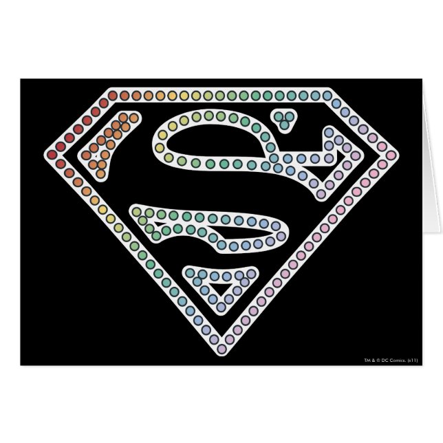Cartão Logotipo de Contorno do Supergirl Rainbow (Frente Horizontal)
