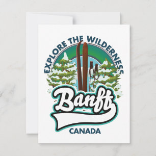 Cartão logotipo de esqui banff canadá