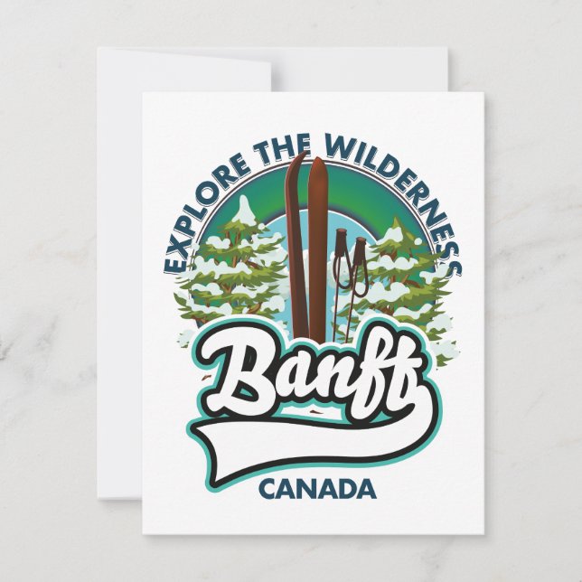 Cartão logotipo de esqui banff canadá (Frente)