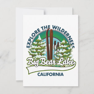 Cartão logotipo de esqui Big Bear Lake California