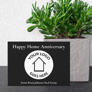 Cartão Logotipo de Imóveis Feliz Aniversário de Casa Cart