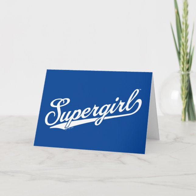 Cartão Logotipo de nome completo da Supergirl Baseball (Frente)