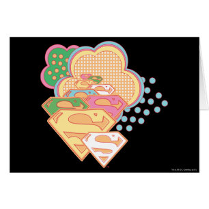 Cartão Logotipo de Nuvem Colorida Supergirl