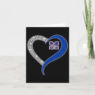 Cartão Logotipo do Mason Bulldogs Diamond Heart Hs