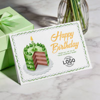 Logotipo Grande Verde Vintage Negócios Bolo Aniver