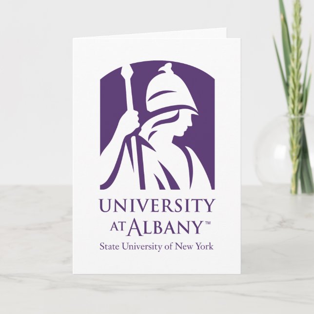 Cartão Logotipo Icônico da Universidade de Albany (Frente)