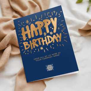 Cartão Logotipo Personalizado Diversão Dourada Feliz Mar