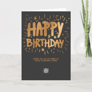 Cartão Logotipo personalizado Faux Dourado 3d Feliz Anive