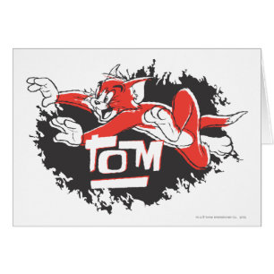 Cartão Logotipo preto e vermelho de Tom