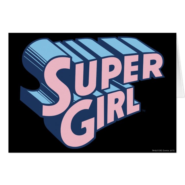 Cartão Logotipo rosa e azul da Supergirl (Frente Horizontal)