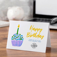 Logotipo roxo Cupcake verde azul roxo Aniversário