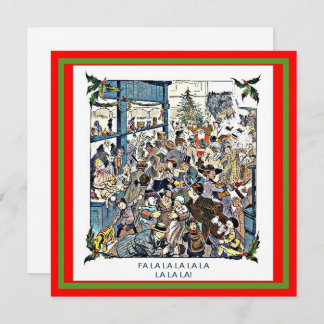 Cartão Loja de brinquedos engraçada Caos Natais vintages 