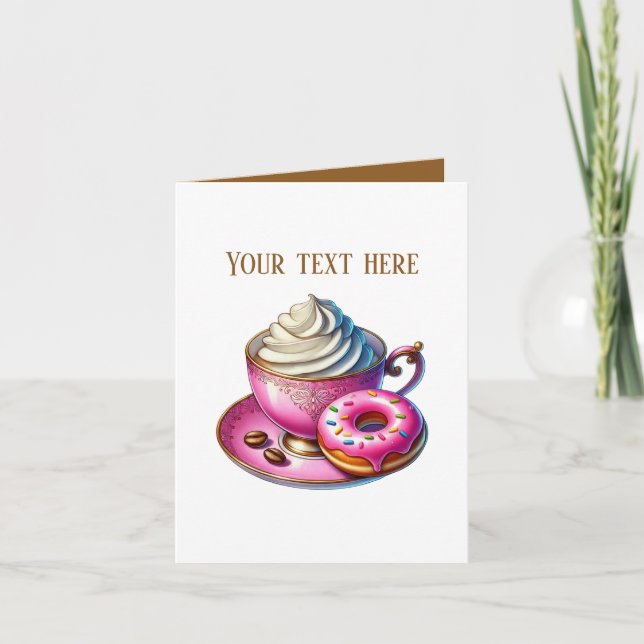 Cartão Loja de donuts fofa personalizável (Frente)