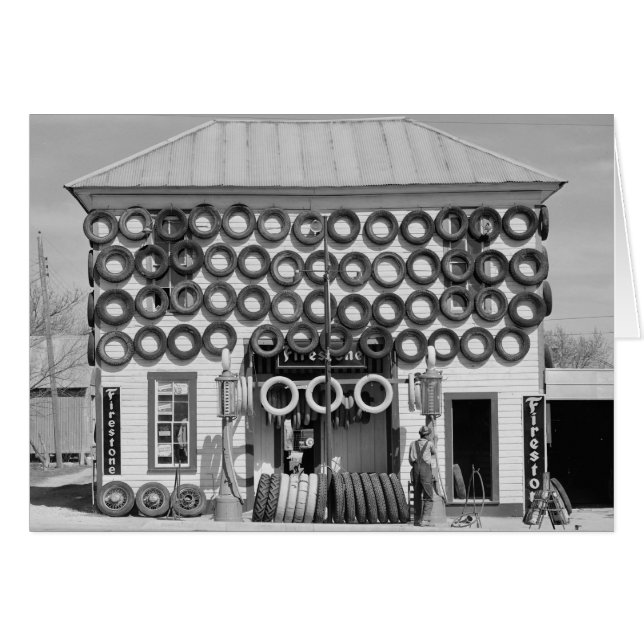 Cartão Loja de Pneus Firestone, 1940 (Frente Horizontal)