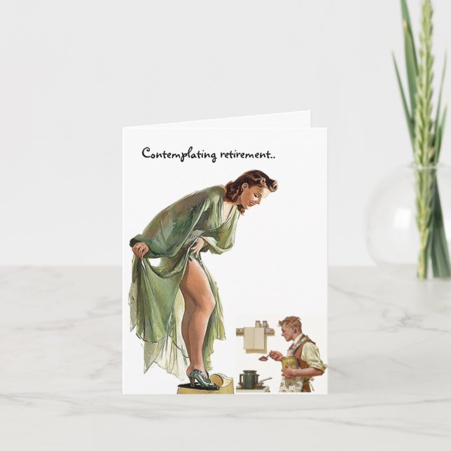 Cartão LOL Retro fun contemplating retirement card humor (Frente)